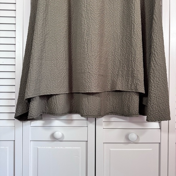 Habitat High-Low Textured Maxi Skirt Olive Green Crinkle Boho Festival Large NEW - Picture 5 of 8